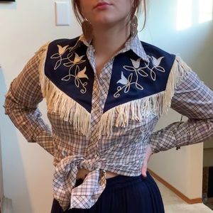 California Ranchwear vintage fringe western top